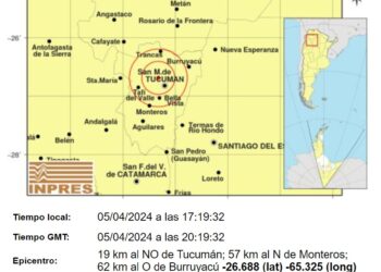 Se registró un sismo de 3,5° en Tucumán