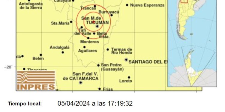 Se registró un sismo de 3,5° en Tucumán