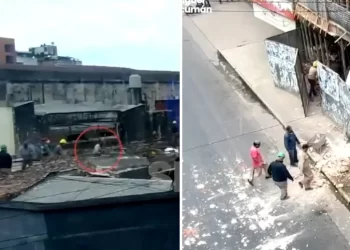 Derrumbe parcial en una obra del microcentro tucumano.