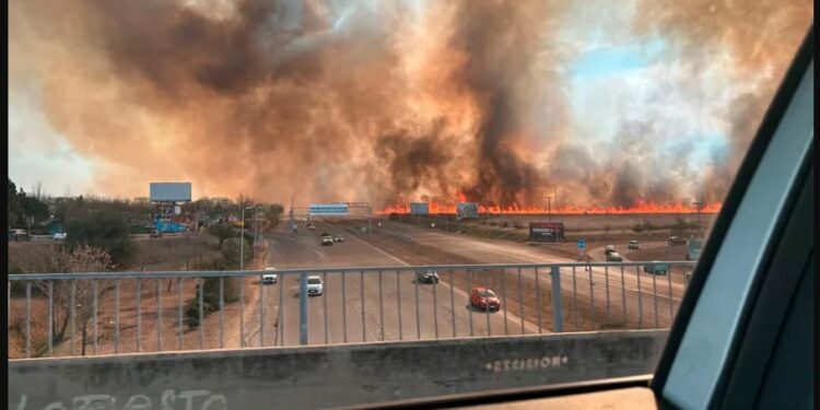 Fuertes incendios en Córdoba: El fuego avanza en La Calera y amenaza viviendas