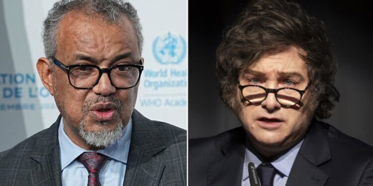 Javier Milei planea denunciar el jefe de la OMS por delitos de lesa humanidad