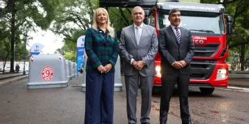 Jaldo, Acevedo y Chahla presentaron nuevos contenedores antivandálicos para mejorar la limpieza urbana