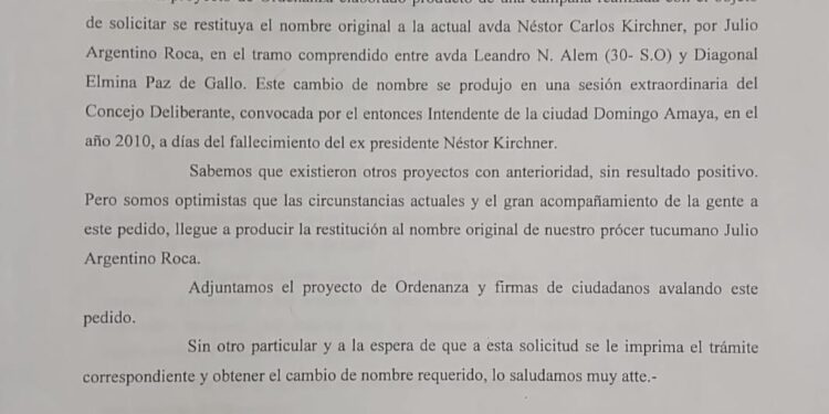 El Partido Libertario en formación, cuestiona la originalidad del proyecto que pide el cambio de nombre a la Av. Néstor Kirchner