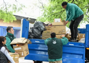 Trabajo articulado: Más de una tonelada de residuos reciclados entre la Escuela Luis Braille y el municipio de San Miguel