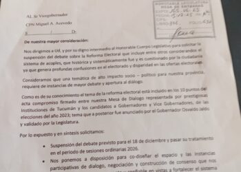 La Mesa de Diálogo de Tucumán pide que se abra instancias de participación ciudadana  para debatir sobre la Reforma Electoral